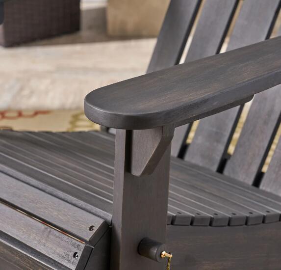 Dark Gray Hollywood Foldable Solid Wood Chair