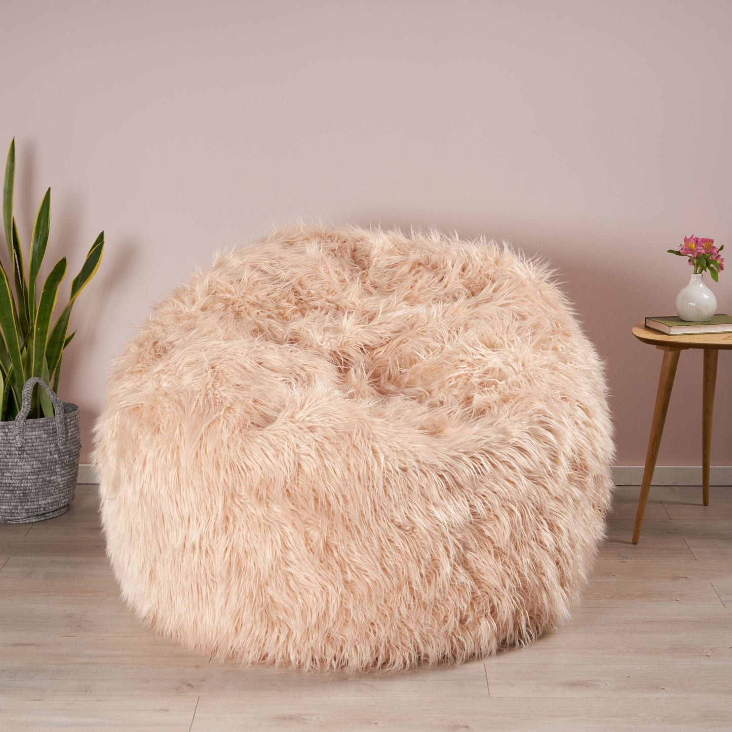 5 Ft  Long Faux Fur Beanbag