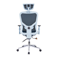 Techni Mobili High Back Executive Mesh Office Chair with Arms, Headrest and Lumbar Support, Blue