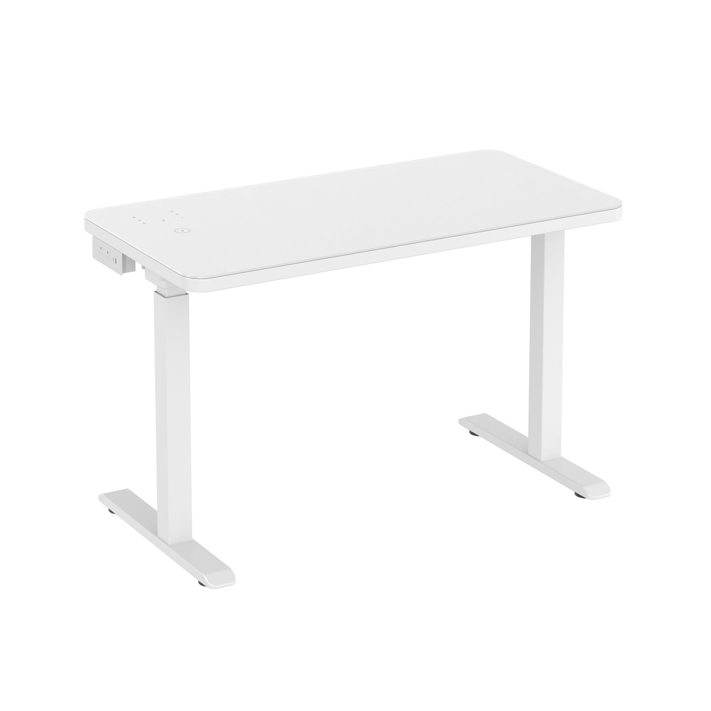 Glass Tabletop Standing Desk White