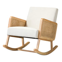 Rocking Chair with Rattan Arms