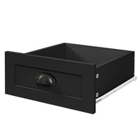 Drawer Dresser Cabinet, Bar Cabinet with Solid Wood Handles and Foot Stand Black