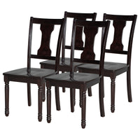 Classic Dining Set Wooden Table and 4 Chairs with Bench for Kitchen Dining Room, Espresso (Set of 6)