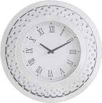 ACME Nysa Wall Clock in Mirrored & Faux Crystals