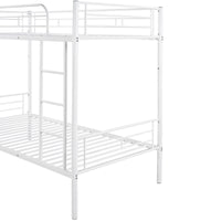 Twin Over Twin Metal Bunk Bed (White)