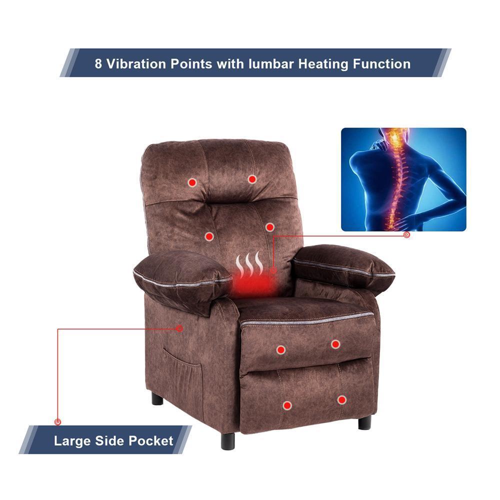 Recliner Chair with Heat Ergonomic Lounge Chair for Living Room with Side Pocket