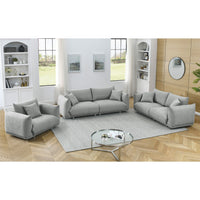 3-seater + 2-seater + 1-seater combination sofa Modern Couch for Living Room Sofa,Solid Wood Frame and Stable Metal Legs, 5 Pillows, Sofa Furniture for Apartment