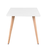 43.3" Square High Glossy Dinning Table - White & Oak