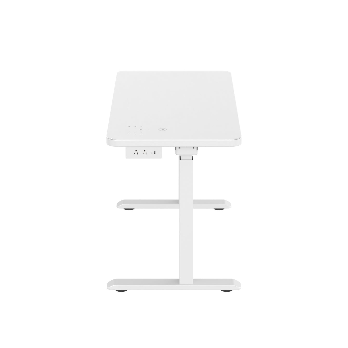 Glass Tabletop Standing Desk White