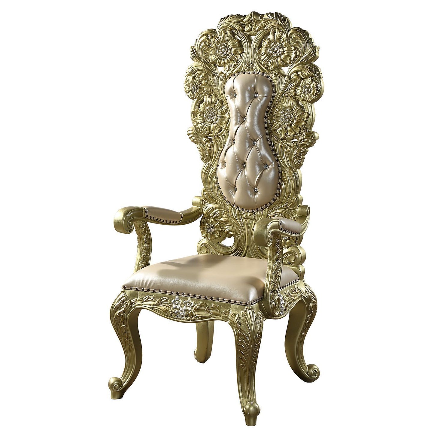 ACME Cabriole ARM CHAIR (SET-2) Gold Finish DN01484