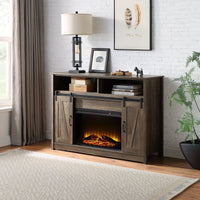 ACME Tobias Fireplace in Rustic Oak Finish