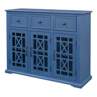 Wood 35.4" Storage Cabinet with 3 Doors, 3 Drawers and Interior Shelf, Entryway Kitchen Dining Room