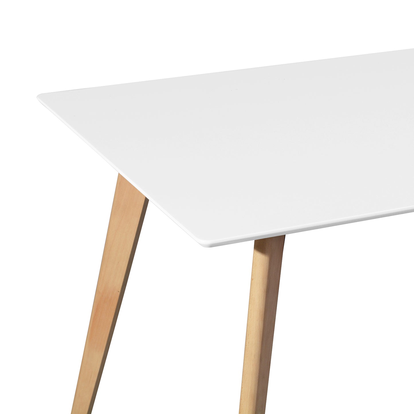 43.3" Square High Glossy Dinning Table - White & Oak