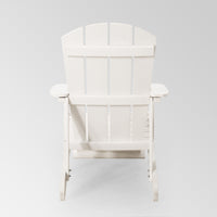 Outdoor Classic White Solid Wood Adirondack Chair Retractable Foldable