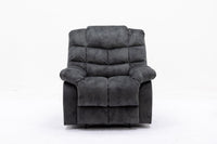 Classic Manual Recliner with Sofa Padding and Modern Padded Arms and Back, Grey