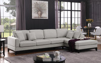 Redford Light Gray Linen Fabric Sectional Sofa with Right Facing Chaise