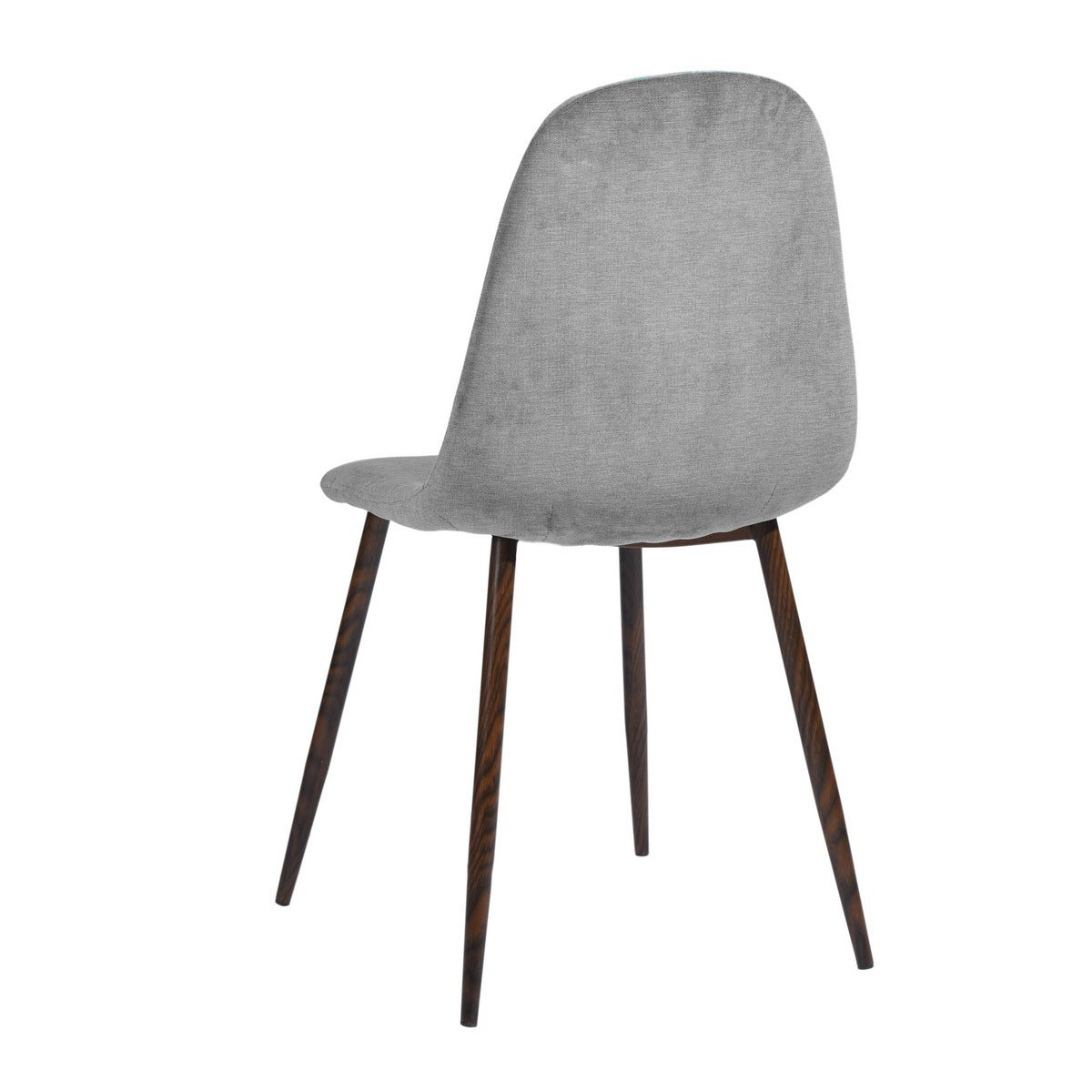 Set of 4 Scandinavian Velvet Chairs - Light Grey