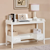 White 46’’ Home Office Desk Computer Desk Study Desk Writing Table Workstation with 2 Drawers