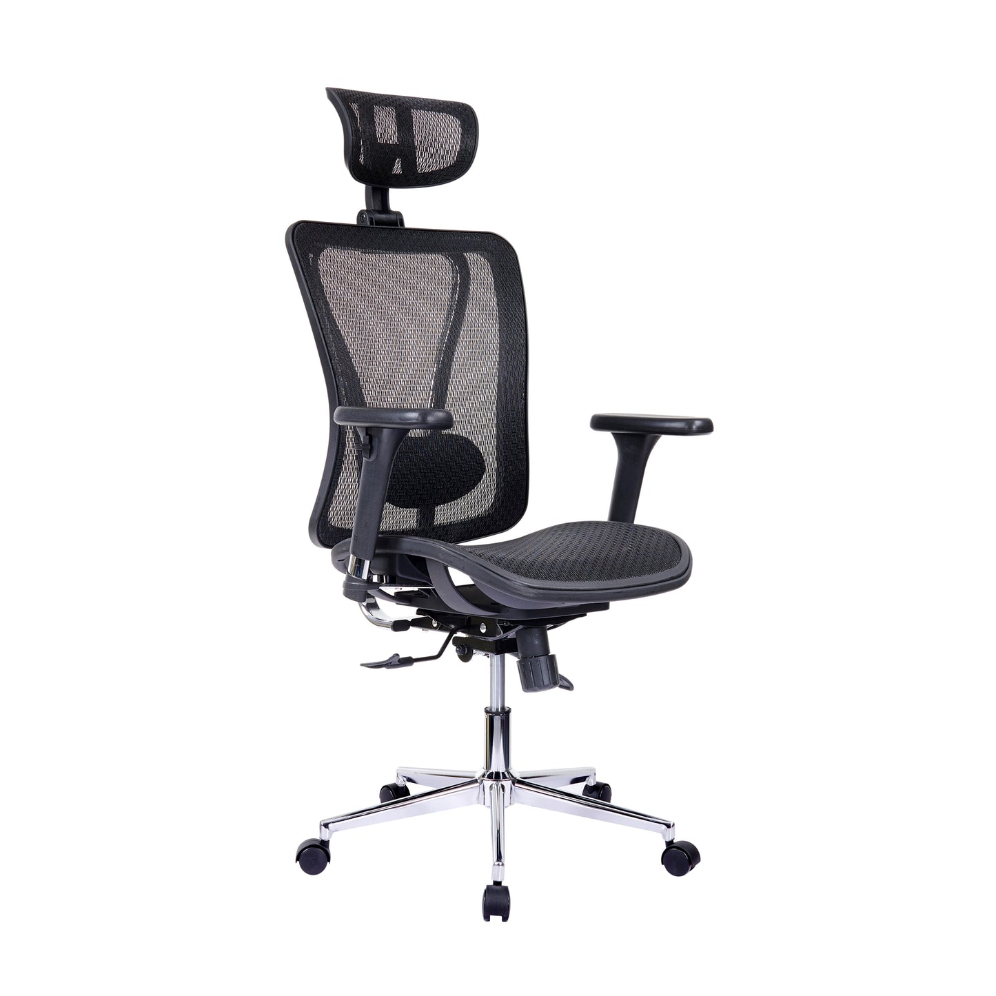 Techni Mobili High Back Executive Mesh Office Chair with Arms, Headrest and Lumbar Support, Black