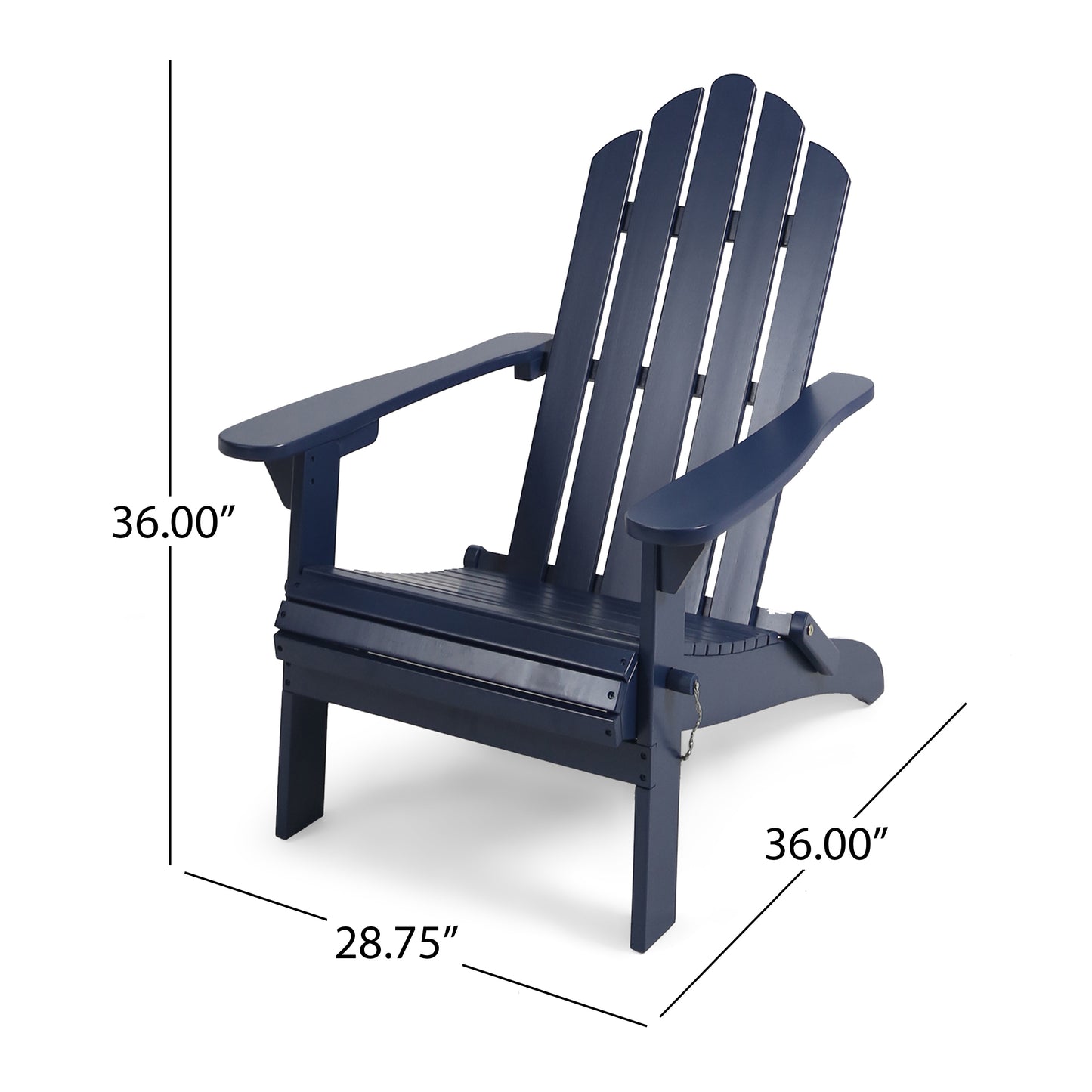 Outdoor Foldable Solid Wood Chair Dark Blue