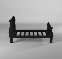 Eastern King Size Bed Black Louis Phillipe Solidwood 1pc Bed Bedroom Sleigh Bed