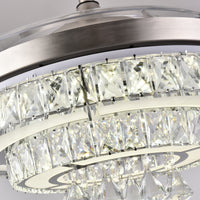 Modern American Crystal Fan Chandelier