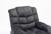 Classic Manual Recliner with Sofa Padding and Modern Padded Arms and Back, Grey