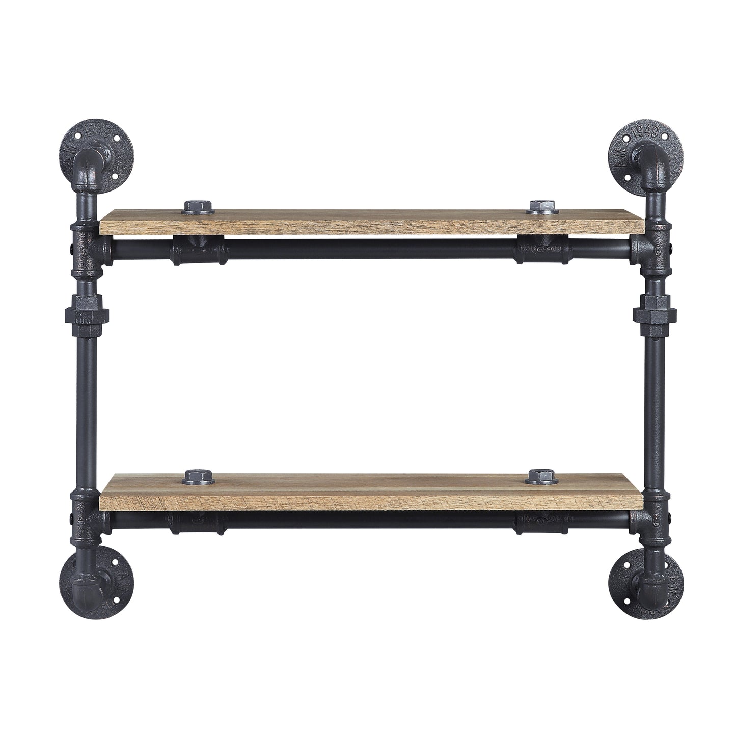 ACME Brantley Wall Rack w/2 Shelves in Oak & Sandy Black Finish