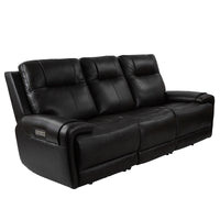 Triple Power Sofa, Genuine Leather, Lumbar Support, Adjustable Headrest, USB & Type C Charge Port, Middle Armless Chair With Triple Power