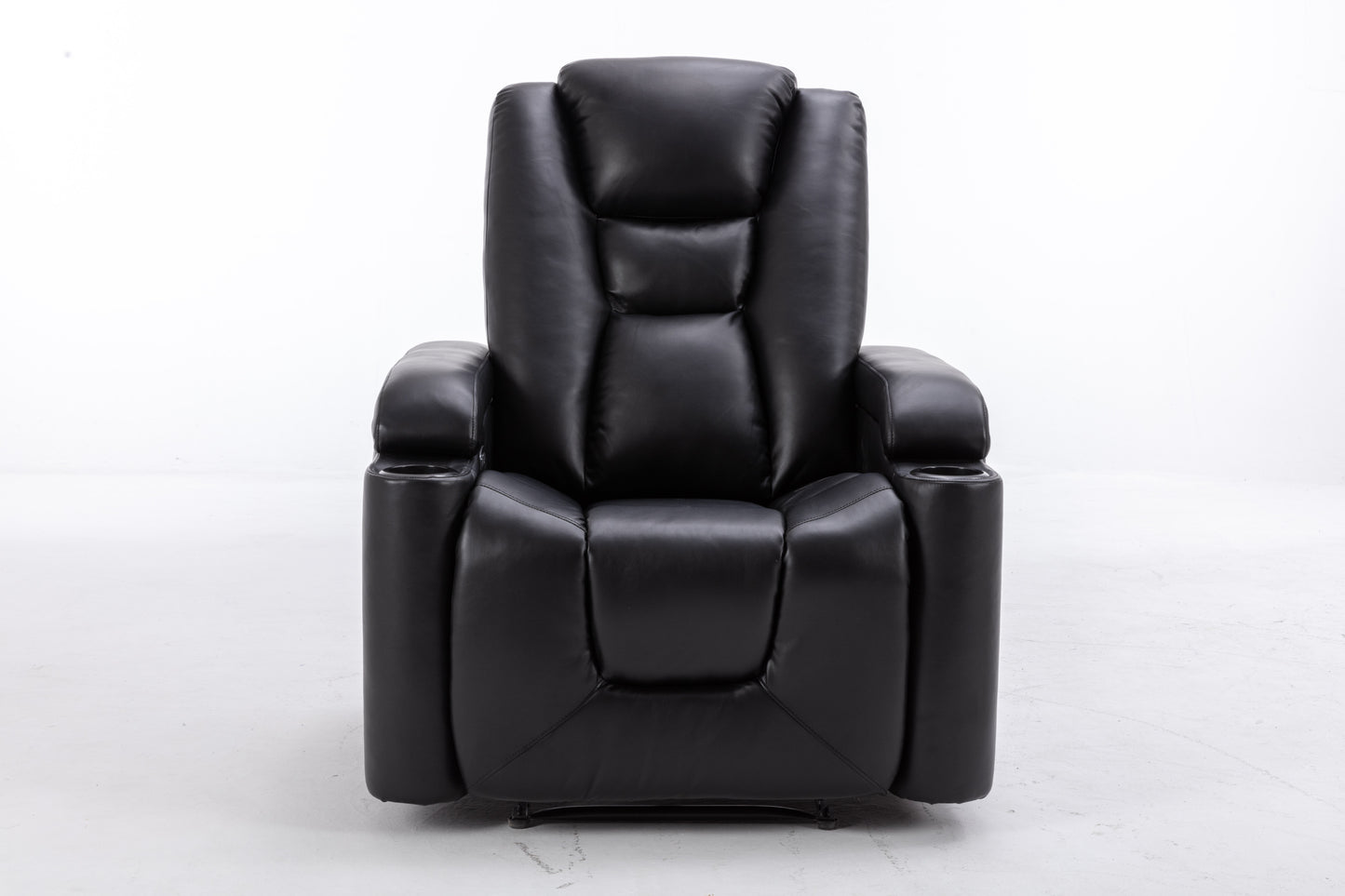 Power Recliner Chair Classic with Traditional Luxurious PU Leather luster, and Electric Headrest & Two Cupholders