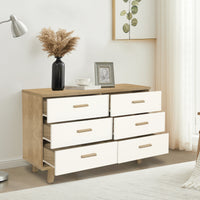 Drawer Dresser Cabinet, Bar Cabinet with Solid Wood Handles and Foot Stand