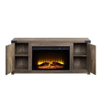 ACME Tobias Fireplace in Rustic Oak Finish