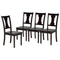 Classic Dining Set Wooden Table and 4 Chairs with Bench for Kitchen Dining Room, Espresso (Set of 6)