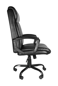 Office Desk Chair with High Quality PU Leather, Adjustable Height/Tilt, 360-Degree Swivel, 300LBS, Black