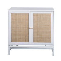 Natural Rattan 2 Door Cabinet with 1 Adjustable Inner Shelves, Rattan, Accent Storage Cabinet