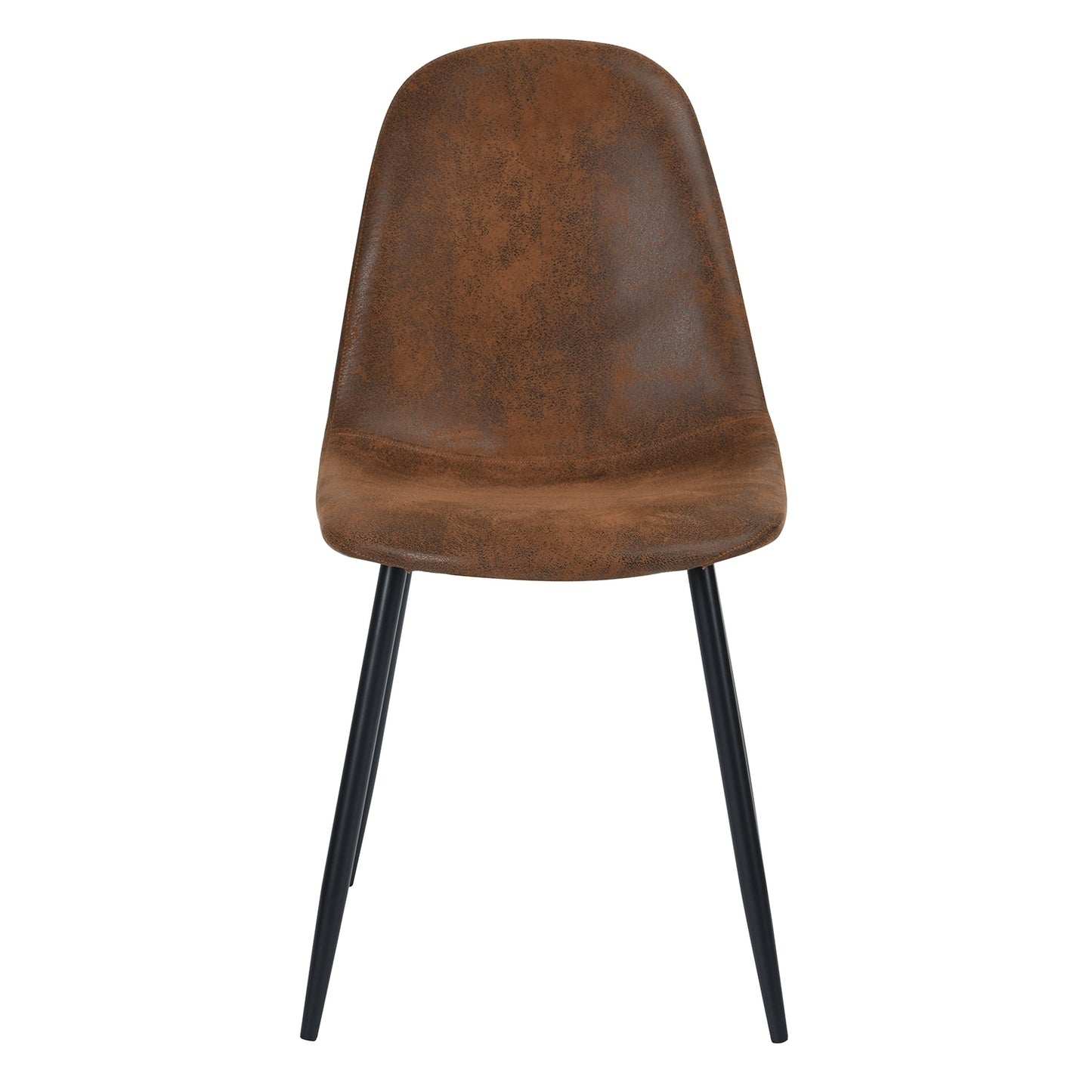 Set of 4 Scandinavian Velvet Chairs - Suede Brown