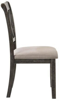 ACME Claudia II Side Chair (Set-2) in Fabric & Weathered Gray