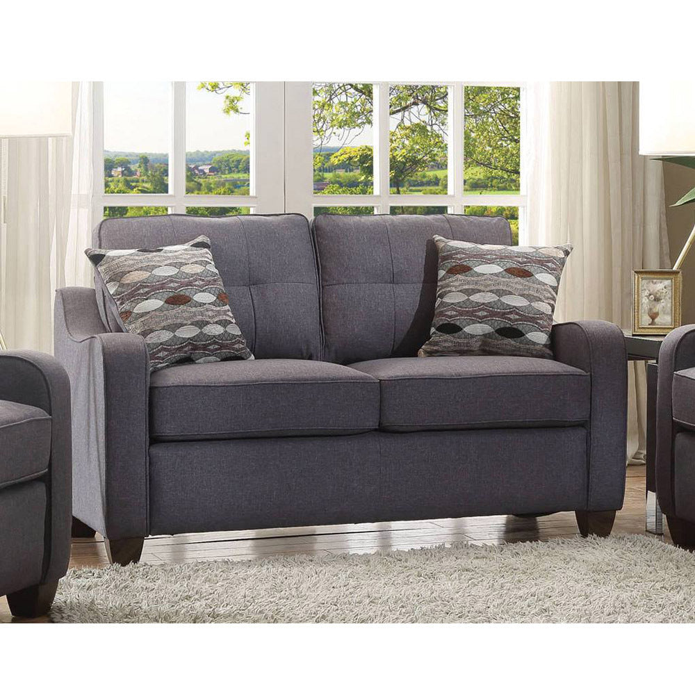 ACME Cleavon II Loveseat with 2 Pillows in Gray Linen