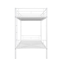 Twin Over Twin Metal Bunk Bed (White)