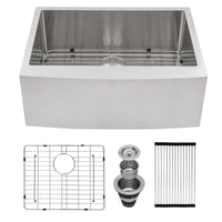 27 Inch Farmhouse Kitchen Sink - 27"x21"x10" Stainless Steel Apron Front Farmhouse Sink 10 Inch Deep 16 Gauge Single Bowl Kitchen Sink Basin