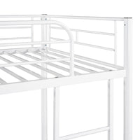 Twin Over Twin Metal Bunk Bed (White)