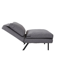 Sofa Bed, Lazy Floor Chair, 5 Position, Adjustable Backrest, Polyester, Light Grey