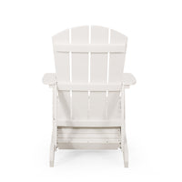 Outdoor Classic White Solid Wood Adirondack Chair Retractable Foldable