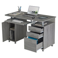 Techni Mobili Complete Workstation Computer Desk with Storage, Grey