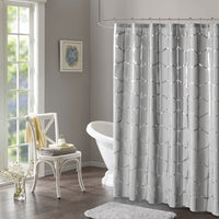 Printed Metallic Shower Curtain