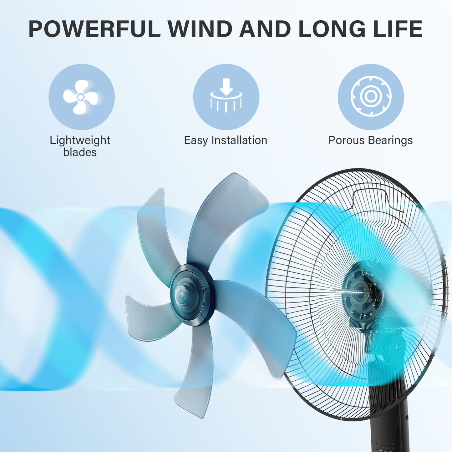 Simple Deluxe Oscillating 16″ Adjustable 3 Speed Pedestal Stand Fan with Remote Control for Indoor, Bedroom, Living Room, Home Office & College Dorm Use