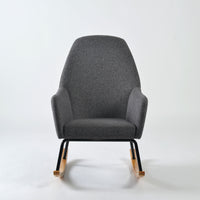 Wide Rocking Armchair with Hidden Headrest