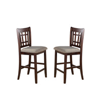 Neena Height Chair with Beige Upholstered Seat, Set of 2, Brown