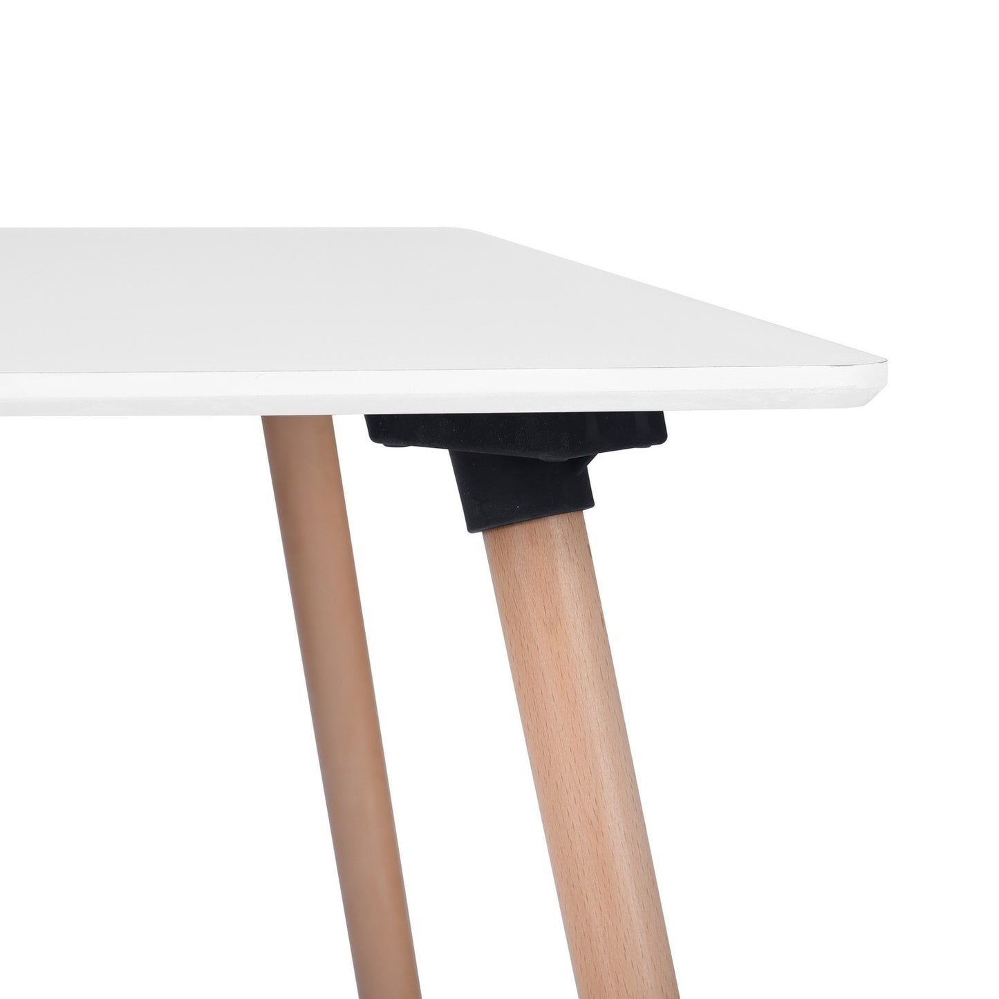 43.3" Square High Glossy Dinning Table - White & Oak