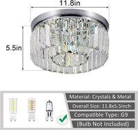 Modern Small Crystal Flush Mount Light with 6 Lights